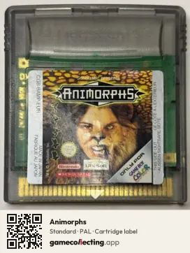 Animorphs Game Boy Color, PAL cartridge label