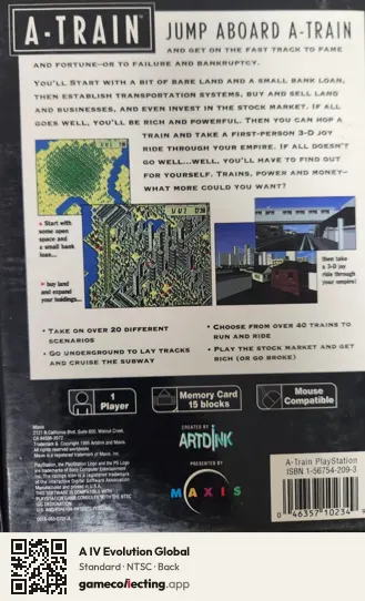 A IV Evolution Global PlayStation, NTSC box back