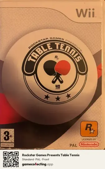Rockstar Games Presents Table Tennis Nintendo Wii, PAL box front