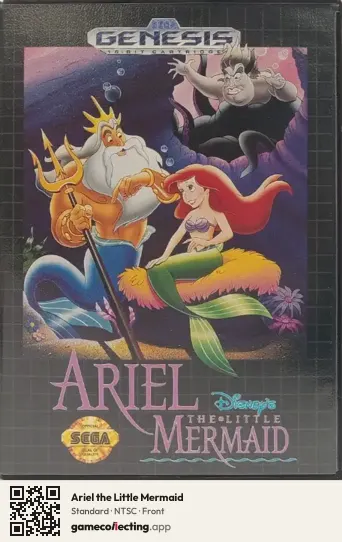 Ariel the Little Mermaid Sega Mega Drive / Genesis, NTSC box front