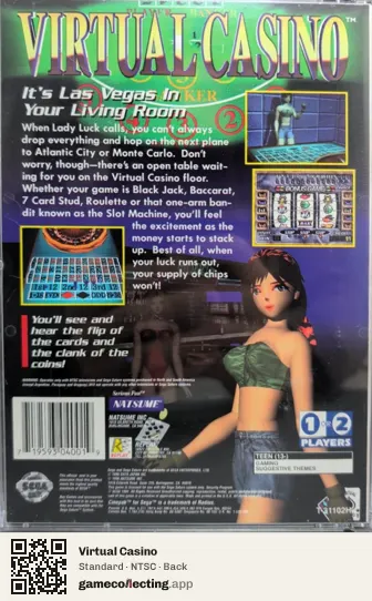 Virtual Casino Sega Saturn, NTSC box back