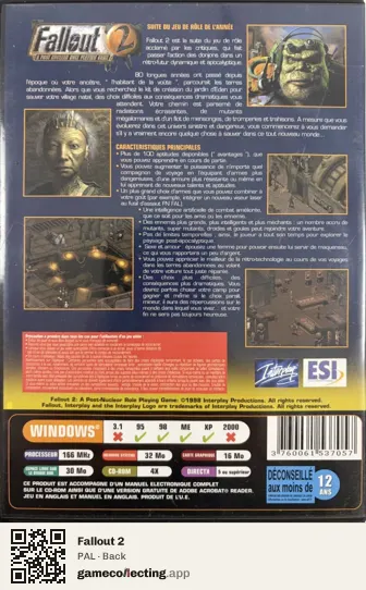 Fallout 2 Computer, PAL box back