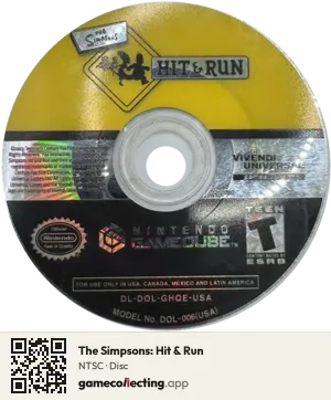 The Simpsons: Hit & Run Nintendo GameCube, NTSC disc