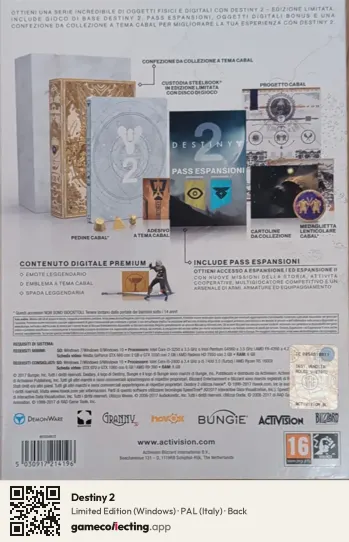 Destiny 2 Computer, Italy box back