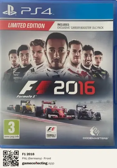 F1 2016 PlayStation 4, Germany box front