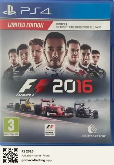 F1 2016 PlayStation 4, Germany box front