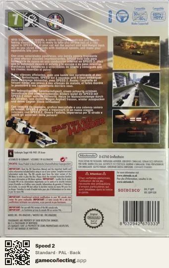 Speed 2 Nintendo Wii, PAL box back