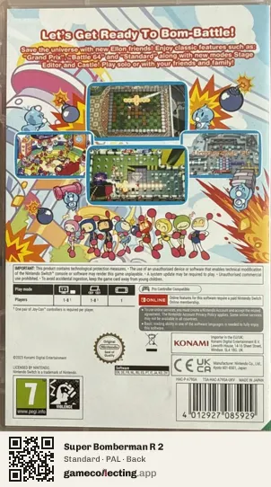 Super Bomberman R 2 Nintendo Switch, PAL box back