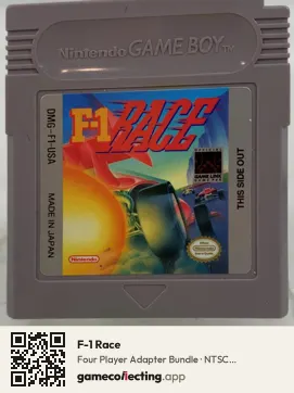 F-1 Race Game Boy, NTSC cartridge label