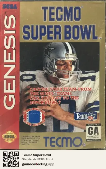 Tecmo Super Bowl Sega Mega Drive / Genesis, NTSC box front