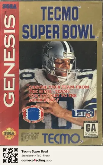 Tecmo Super Bowl Sega Mega Drive / Genesis, NTSC box front