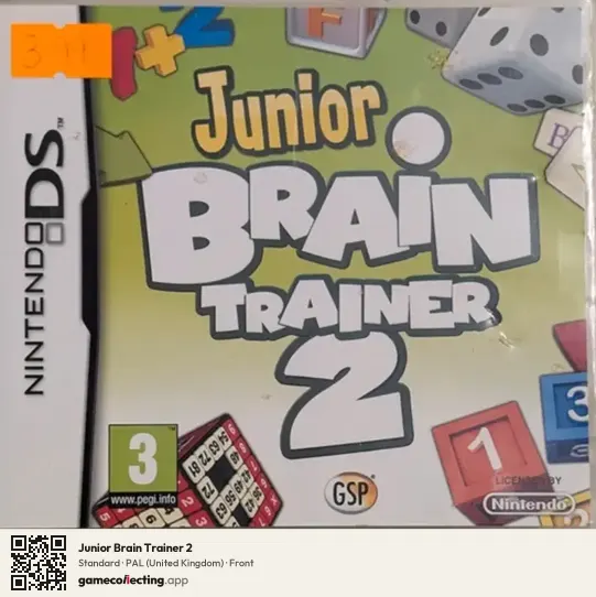 Junior Brain Trainer 2 Nintendo DS, United Kingdom box front