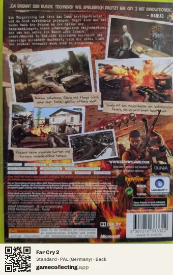 Far Cry 2 Xbox 360, Germany box back