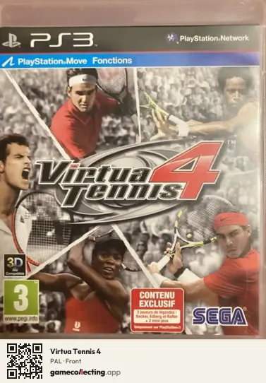 Virtua Tennis 4 PlayStation 3, PAL box front