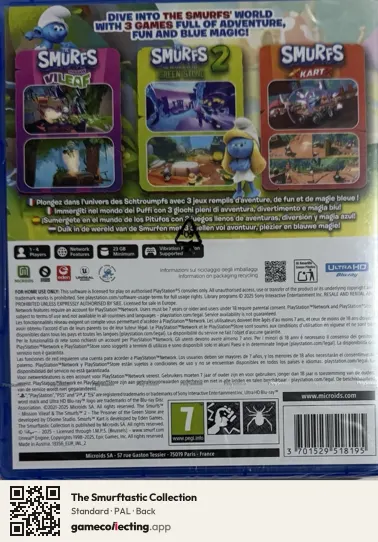 The Smurftastic Collection PlayStation 5, PAL box back