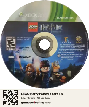 LEGO Harry Potter: Years 1-4 Xbox 360, NTSC disc