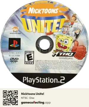 Nicktoons Unite! PlayStation 2, NTSC disc