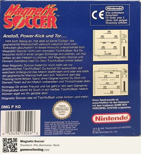 Magnetic Soccer Game Boy, Germany box back