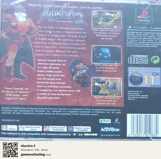 Alundra 2 PlayStation, PAL box back