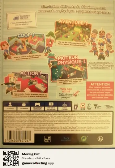 Moving Out PlayStation 4, PAL box back