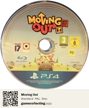 Moving Out PlayStation 4, PAL disc