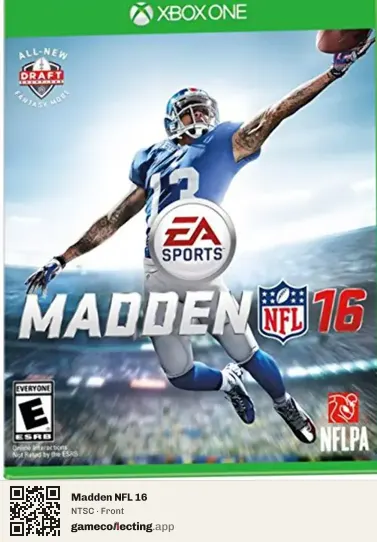 Madden NFL 16 Xbox One, NTSC box front