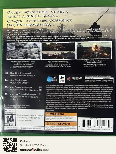 Outward Xbox One, NTSC box back