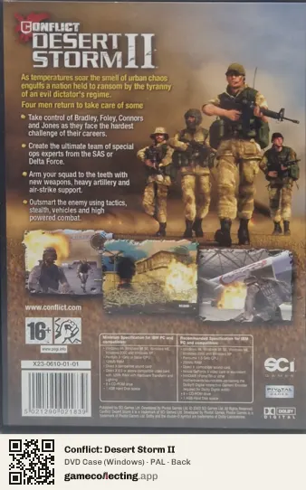 Conflict: Desert Storm II Computer, PAL box back