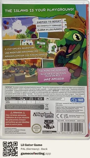 Lil Gator Game Nintendo Switch, Germany box back