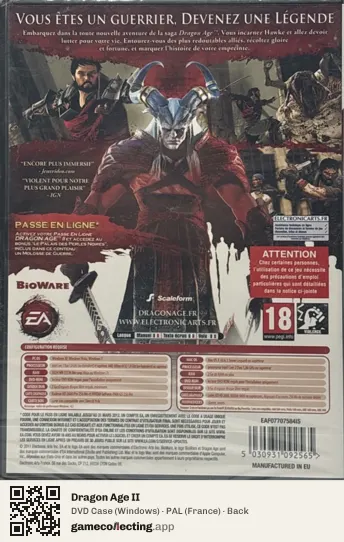 Dragon Age II Computer, France box back