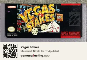 Vegas Stakes Super Nintendo Entertainment System, NTSC cartridge label