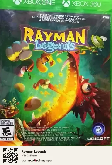 Rayman Legends Xbox 360, NTSC box front