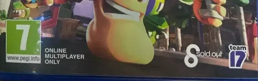 Worms Rumble, the PEGI square on its front