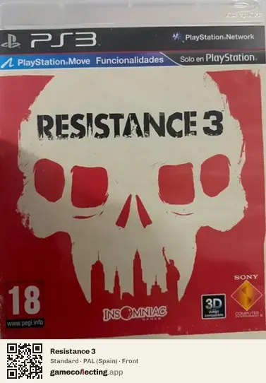 Resistance 3 PlayStation 3, Spain box front