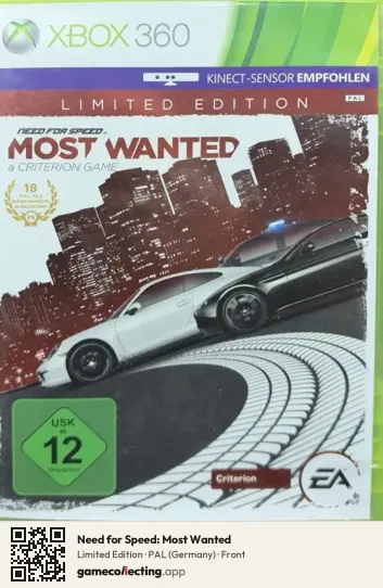Need for Speed: Most Wanted Xbox 360, Germany box front