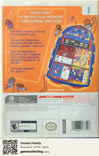 Cosmic Family Nintendo Wii, NTSC box back