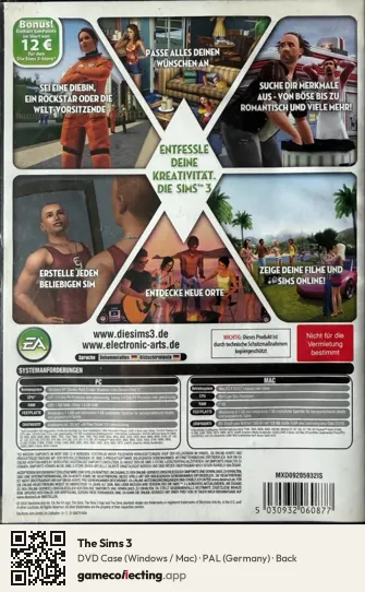 The Sims 3 Computer, Germany box back