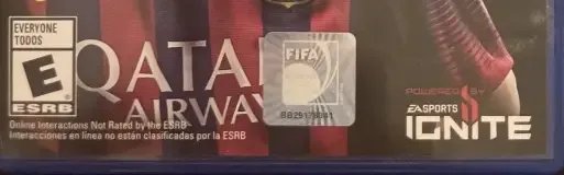 FIFA 14, the ESRB box on its front