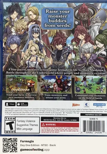 Farmagia PlayStation 5, NTSC box back