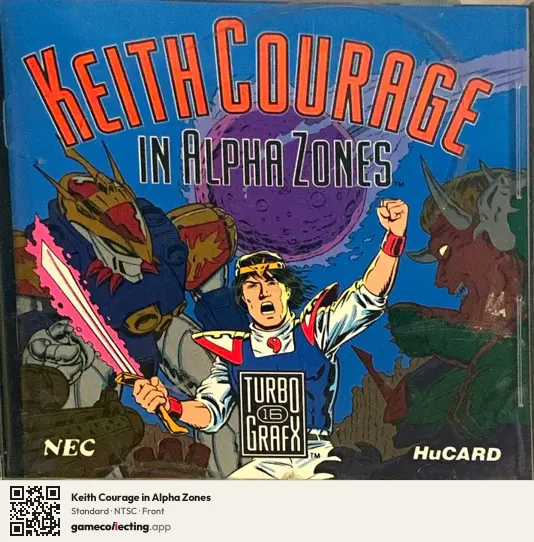 Keith Courage in Alpha Zones TurboGrafx-16, NTSC box front