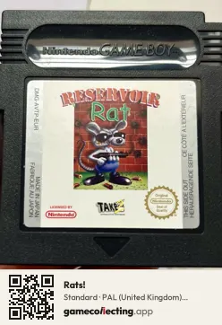 Rats! Game Boy Color, PAL cartridge label