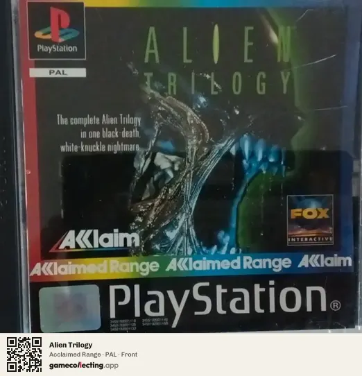 Alien Trilogy PlayStation, PAL box front