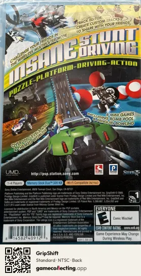 GripShift PlayStation Portable, NTSC box back