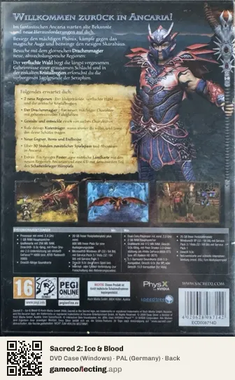 Sacred 2: Ice & Blood Computer, Germany box back