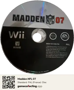 Madden NFL 07 Nintendo Wii, PAL disc