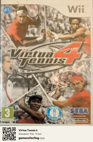 Virtua Tennis 4 Nintendo Wii, PAL box front