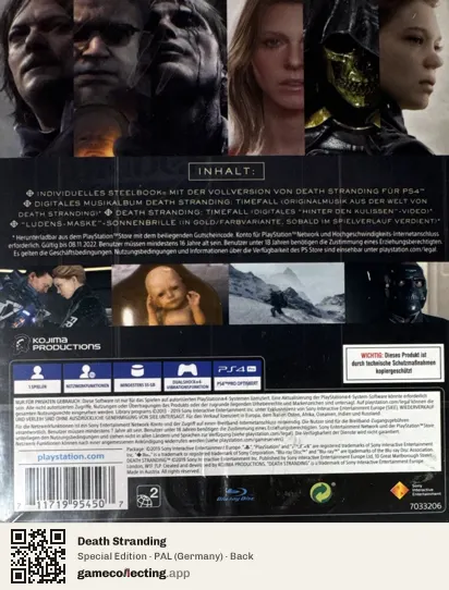 Death Stranding PlayStation 4, Germany box back