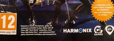 Rock Band 3, the PEGI square on its front
