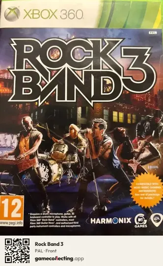 Rock Band 3 Xbox 360, PAL box front