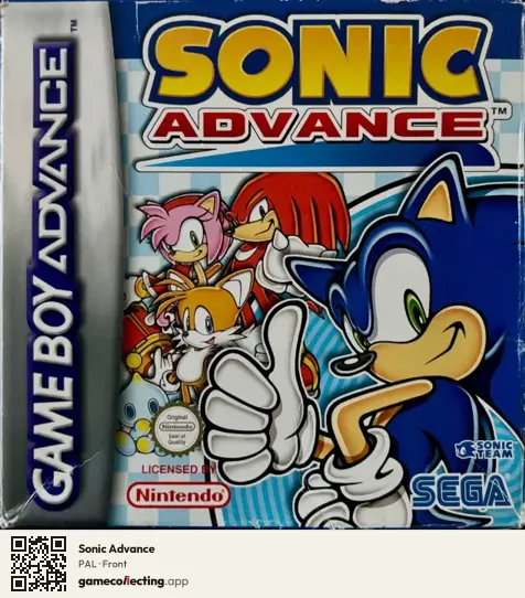Sonic Advance Game Boy Advance, PAL box front